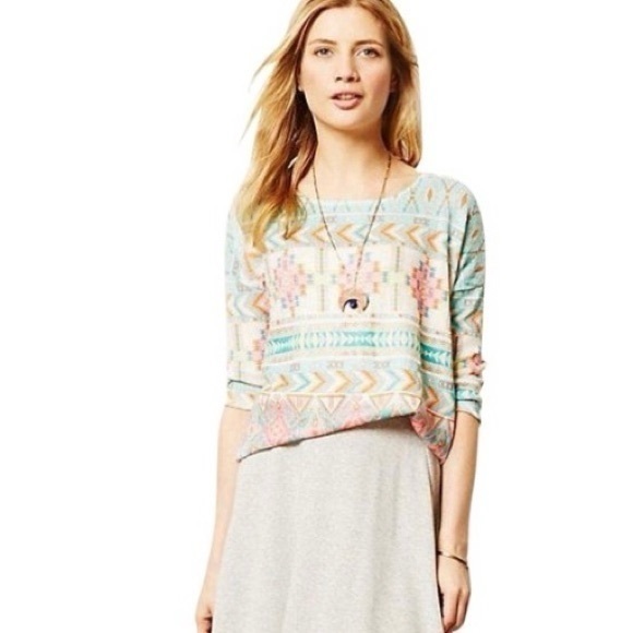 Anthropologie Tops - Anthropologie Akemi + Kin Morgana aztec shirt size medium